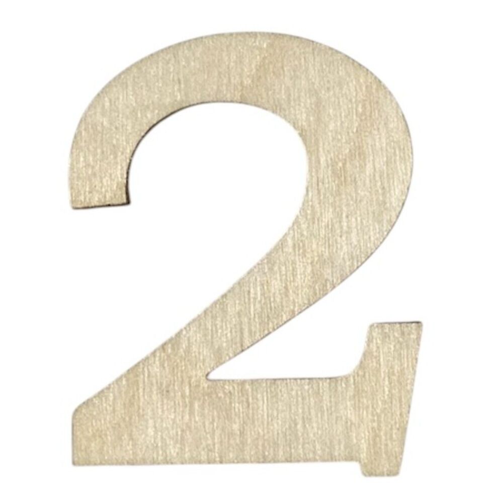 Wood Number - 1/8" Plywood - 4" Tall - 2 - PL01-8022